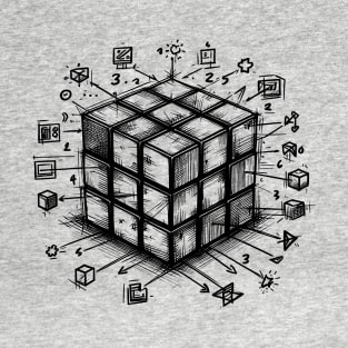 Rubik cube black stroke T-Shirt